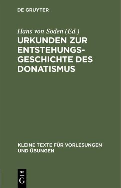 Cover Urkunden zur Entstehungsgeschichte des Donatismus