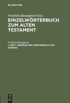 Hebräisches Wörterbuch zur Genesis - Baumgärtel, Friedrich