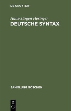 Deutsche Syntax - Heringer, Hans Jürgen