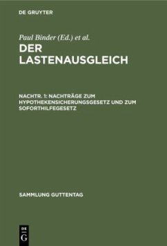 Cover Nachträge zum Hypothekensicherungsgesetz und zum Soforthilfegesetz