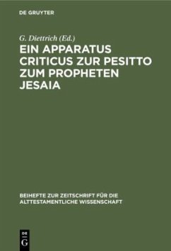 Ein Apparatus criticus zur Pesitto zum Propheten Jesaia