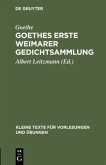 Goethes erste Weimarer Gedichtsammlung