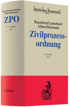 Zivilprozessordnung - Adolf Baumbach, Wolfgang Lauterbach, Jan Albers, Peter Hartmann