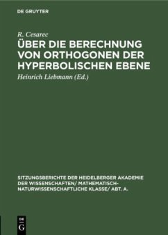 Über die Berechnung von Orthogonen der hyperbolischen Ebene - Cesarec, R.