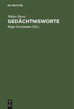 Gedächtnisworte - Horst, Walter