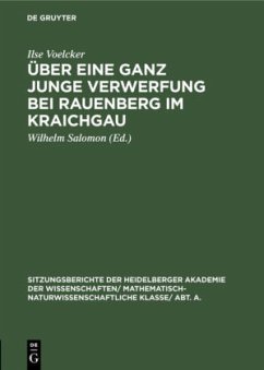 Über eine ganz junge Verwerfung bei Rauenberg im Kraichgau - Voelcker, Ilse