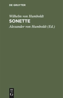 Sonette - Humboldt, Wilhelm von