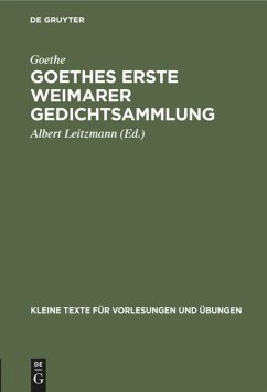 Cover Goethes erste Weimarer Gedichtsammlung