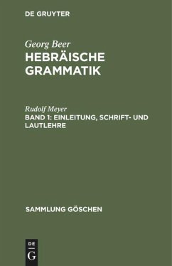 Einleitung, Schrift- und Lautlehre - Meyer, Rudolf