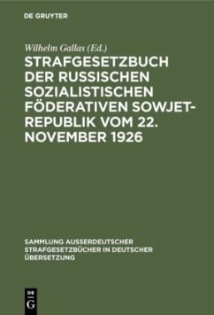 Cover Strafgesetzbuch der Russischen sozialistischen Föderativen Sowjet-Republik vom 22. November 1926