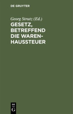Cover Gesetz, betreffend die Warenhaussteuer