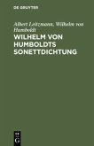 Wilhelm von Humboldts Sonettdichtung