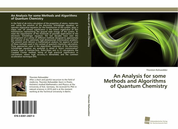 An Analysis for some Methods and Algorithms of Quantum Chemistry An Analysis for some Methods and Algorithms of Quantum Chemistry