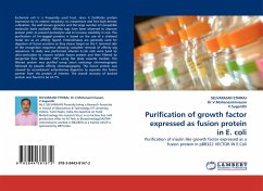 Purification of growth factor expressed as fusion protein in E. coli