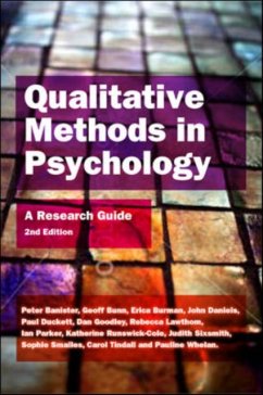 Qualitative Methods in Psychology: A Research Guide - Banister, Peter; Bunn, Geoff; Burman, Erica