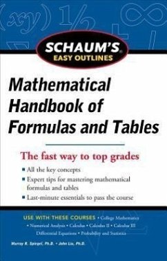 Schaum's Easy Outline of Mathematical Handbook of Formulas and Tables, Revised Edition - Lipschutz, Seymour; Spiegel, Murray