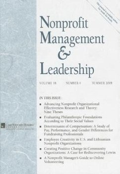 Nonprofit Management & Leadership, Volume 18, Number 4 - Herausgeber: Lohmann, Roger A. Ben-Ner, Avner Mills, Kathleen