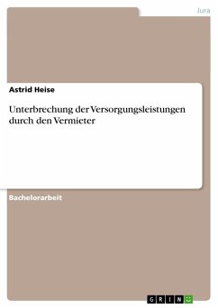 Unterbrechung der Versorgungsleistungen durch den Vermieter - Heise, Astrid