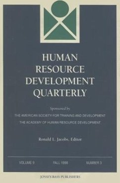 Human Resource Development Quarterly, Volume 9, Number 3 - Herausgeber: Jacobs, Ronald L. Antonioni, David Russ-Eft, Darlene F.