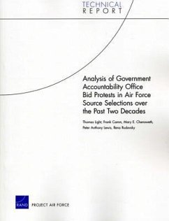 Analysis of Government Accountability Office Bid Protests in Air Force Source Selections Over the Past Two Decades - Light, Thomas; Camm, Frank; Chenoweth, Mary E; Lewis, Peter; Rudavsky, Rena