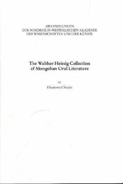 Cover The Walther Heissig Collection of Mongolian Oral Literature
