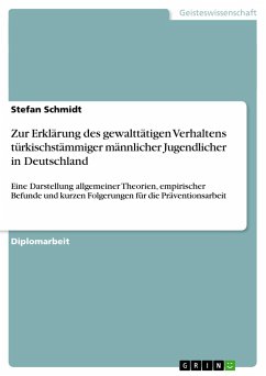 Zur Erklärung des gewalttätigen Verhaltens türkischstämmiger männlicher Jugendlicher in Deutschland - Schmidt, Stefan