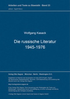 Die russische Literatur 1945-1976 - Kasack, Wolfgang