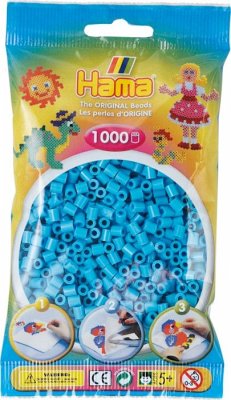 Hama 207-49 - Bügelperlen Midi, ca. 1.000 Perlen, azurblau