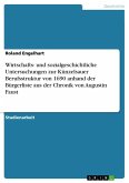 Wirtschafts- und sozialgeschichtliche Untersuchungen zur Künzelsauer Berufsstruktur von 1690 anhand der Bürgerliste aus der Chronik von Augustin Faust