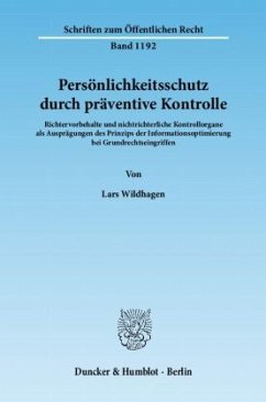 Persönlichkeitsschutz durch präventive Kontrolle. - Wildhagen, Lars