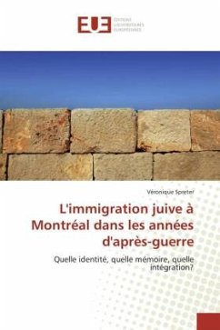 Cover L'immigration juive à Montréal dans les années d'après-guerre