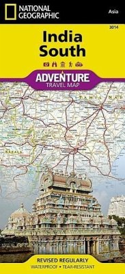 National Geographic Adventure Travel Map India South - National Geographic Maps