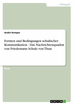 Formen und Bedingungen schulischer Kommunikation - Das Nachrichtenquadrat von Friedemann Schulz von Thun