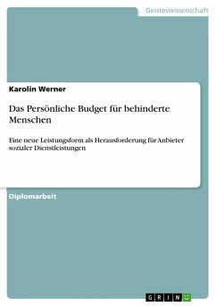 Das Persönliche Budget für behinderte Menschen - Werner, Karolin