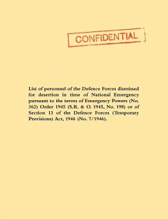 List of Personnel of the Irish Defence Forces Dismissed for Desertion During the Second World War - Official, Document