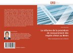 La réforme de la procédure de recouvrement des impôts d''état au Benin