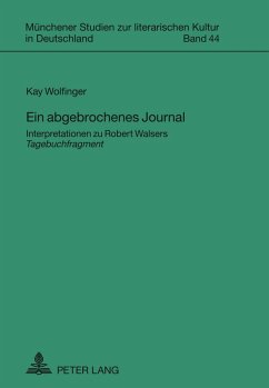 Ein abgebrochenes Journal - Wolfinger, Kay