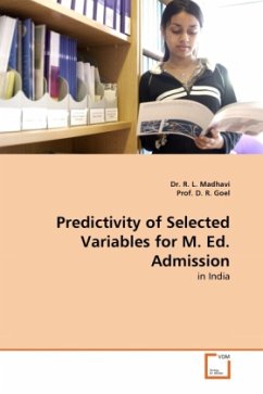 Predictivity of Selected Variables for M. Ed. Admission - Madhavi, R. L.;Goel, D. R.