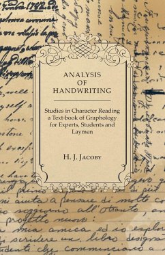 Analysis of Handwriting - An Introduction Into Scientific Graphology - Jacoby, H. J.