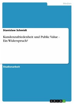 Kundenzufriedenheit und Public Value - Ein Widerspruch? - Schmidt, Stanislaw