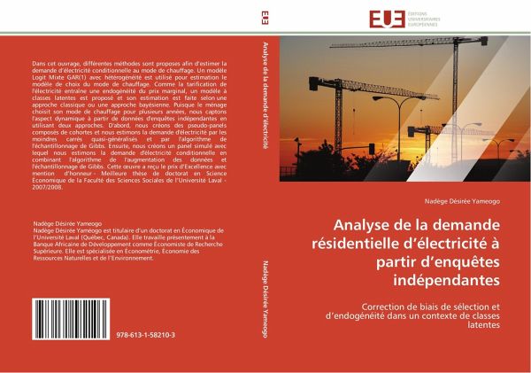 Analyse de la demande résidentielle d'électricité à partir d'enquêtes indépendantes Analyse de la demande résidentielle d'électricité à partir d'enquêtes indépendantes