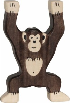 Holztiger 80169 - Schimpanse, stehend, Holz, 12,9 cm
