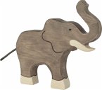 Holztiger 80148 - Elefant, Rüssel hoch, Holz, 18cm