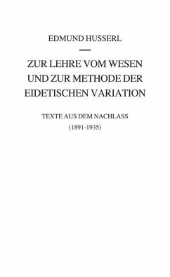 Zur Lehre Vom Wesen Und Zur Methode Der Eidetischen Variation - Husserl, Edmund