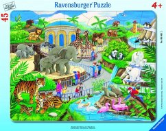 Ravensburger 06661 - Besuch im Zoo, 45 Teile Rahmenpuzzle