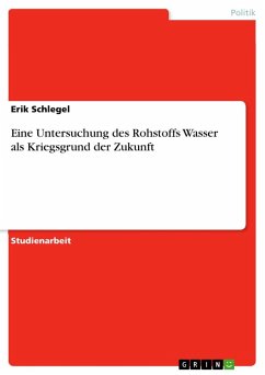 Eine Untersuchung des Rohstoffs Wasser als Kriegsgrund der Zukunft - Schlegel, Erik