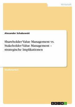 Shareholder Value Management vs. Stakeholder Value Management ¿ strategische Implikationen - Schabowski, Alexander