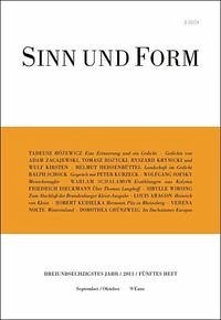 Sinn und Form 5/2011 - Rozewicz, Tadeusz, Adam Zagajewski Tomasz Rozycki u. a.