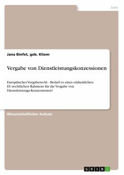 Vergabe von Dienstleistungskonzessionen - Binfet, geb. Kliem, Jana