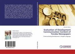 Evaluation of Development Communication Content of Yoruba Newspapers